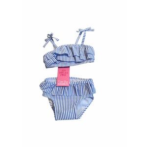 Ruffle Butts Size 6-12 Month Two Piece Seersucker Bathing Suit Swim Beach Summer